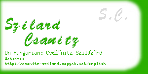 szilard csanitz business card